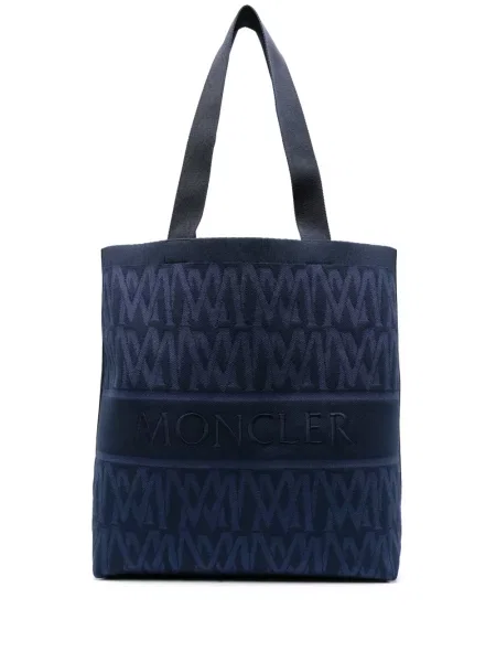 Geantă Moncler din jacard albastru