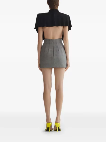 Top Mugler drapat negru