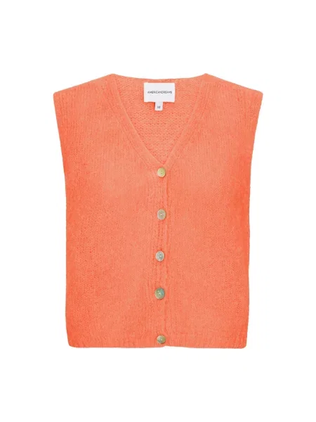 Sweter American Dreams wełniany pomarańczowy