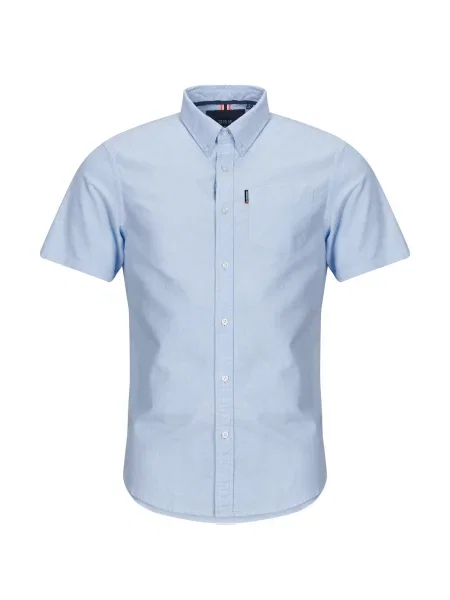 Srajca Superdry s kratkimi rokavi keper modra