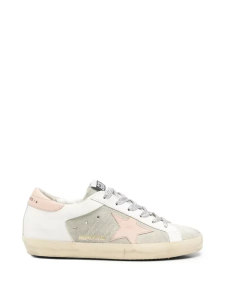 Sneakerși Golden Goose din piele de căprioară alb