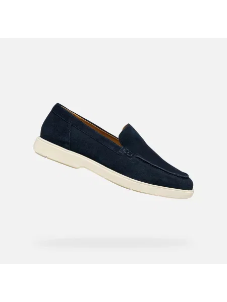 Mokasini Geox iz semiša modra