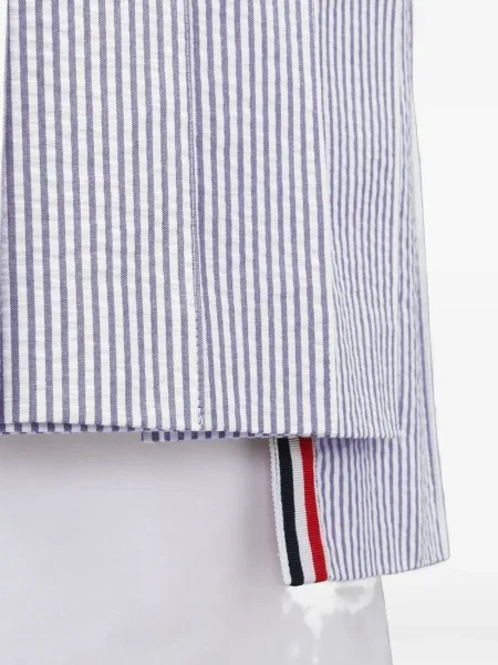 Fusta plisata Thom Browne cu dungi plisată albastru