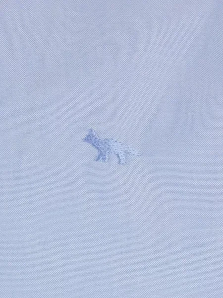 Košile Maison Kitsuné s výšivkou modrá