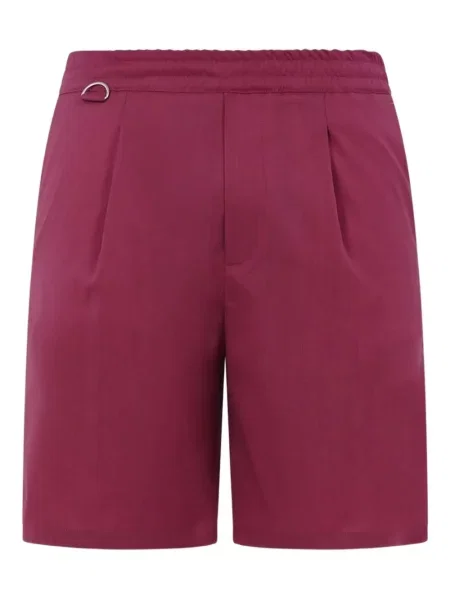 Pantaloni scurți Low Brand cu imprimeu tropical plisate roz