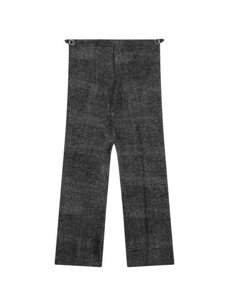 Pantaloni Prada cu model herringbone negru