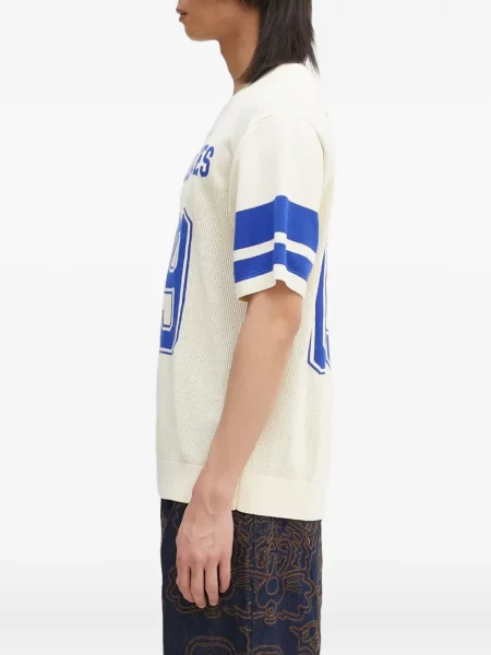 Tricou Filling Pieces cu imagine cu decolteu în V alb
