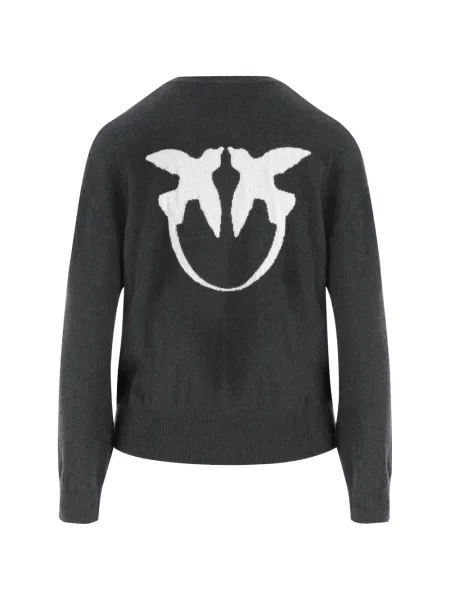 Pulover Pinko cu broderie gri