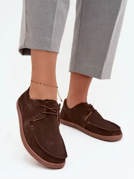 Pantofi Zazoo din piele maro