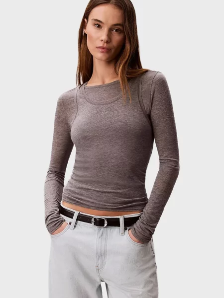 Лонгслів Calvin Klein Jeans сірий