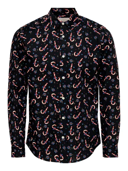 Only & Sons Cămașă ONSALF XMAS albastru / rosé / sângeriu negru