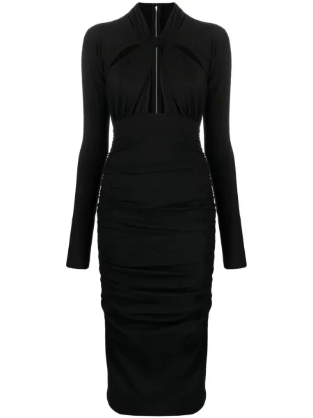 Rochie midi Dolce & Gabbana drapată până la genunchi de costum negru