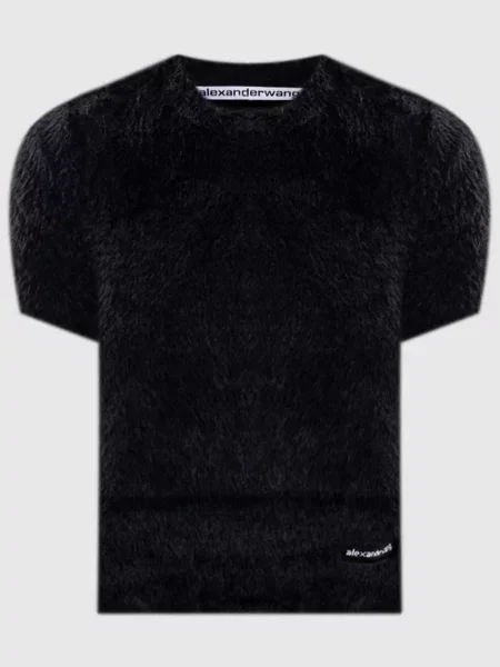 Топ з нашивкою логотипа Alexander Wang чорний
