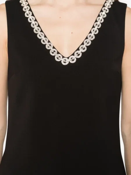 Rochie Self-portrait cu decolteu în V de cristal de costum negru