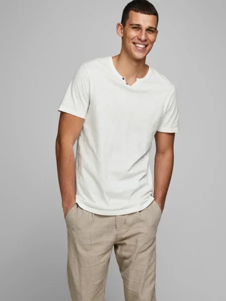 JACK & JONES Tričko JJESPLIT svetlosivá biela
