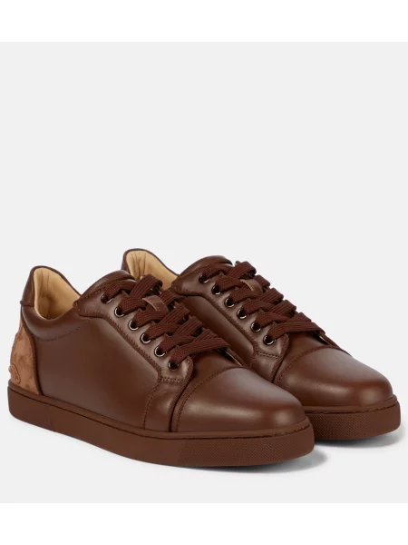Sneakerși Christian Louboutin din piele maro