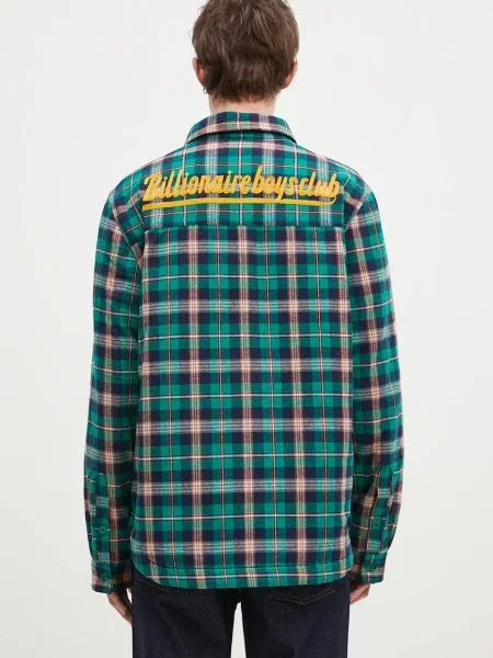 Billionaire Boys Club kurtka koszulowa Padded Check Overshirt zielona