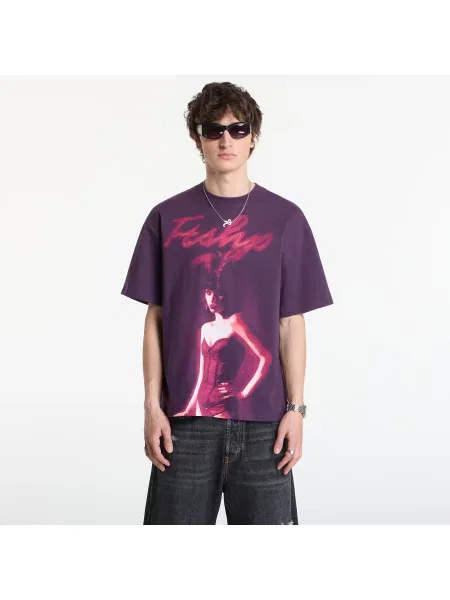 Póló Playboy x FTSHP T-Shirt Smoking Girl UNISEX Deep Purple S lila