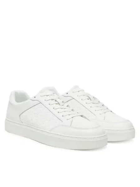 Calvin Klein Sneakersy Clean Cup Low Laceup Mono bílá