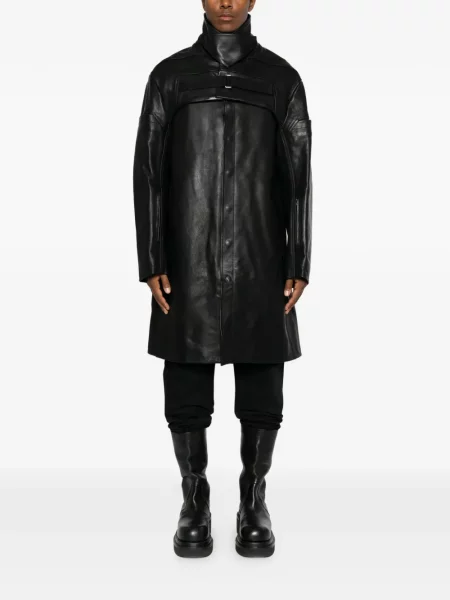 Palton Rick Owens din piele negru