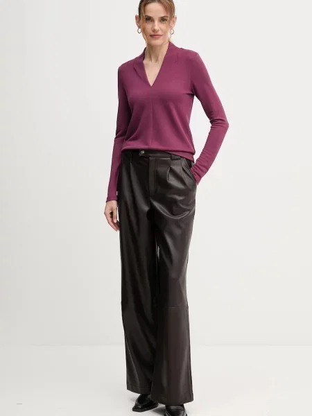 Блузка United Colors of Benetton однотонна фіолетовий