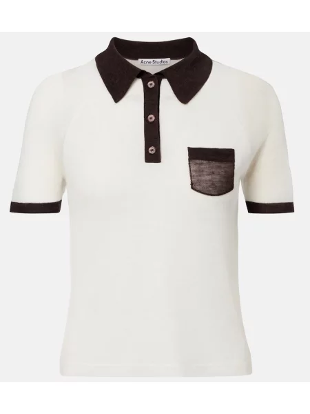 Tricou polo Acne Studios alb