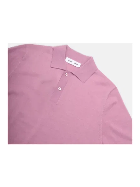 Samsøe Samsøe Koszulka Polo Z Dzianiny Sarowan pink fioletowa