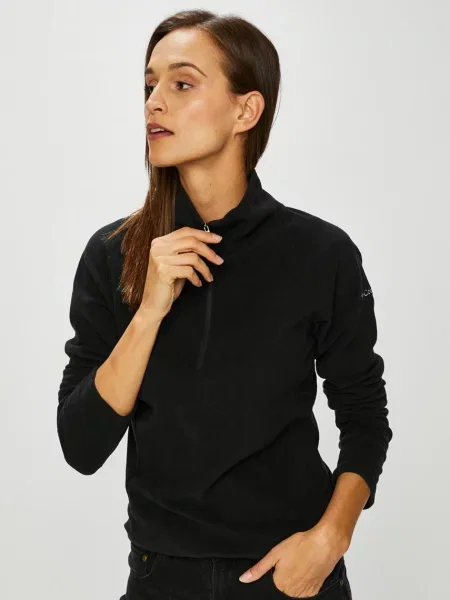Bluză Columbia din fleece de jumătate de fermoar negru