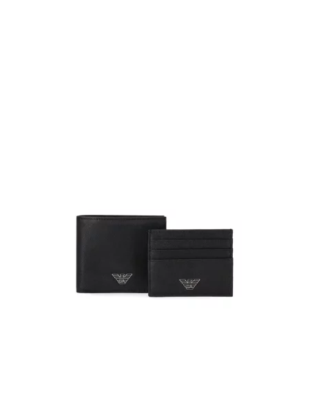 Zestaw portfel i etui na karty Emporio Armani czarny