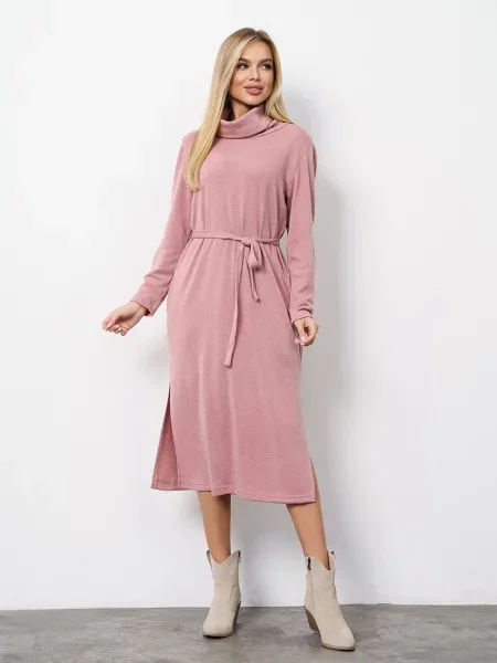 Вовняна Сукня міді ISSA Plus рожевий