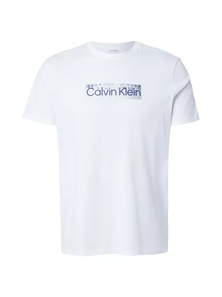 Calvin Klein Tricou albastru închis alb