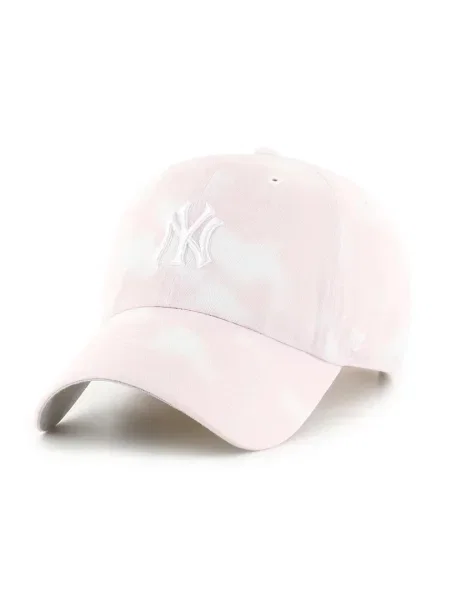 Шапка с козирка 47 brand MLB New York Yankees с изчистен дизайн розово