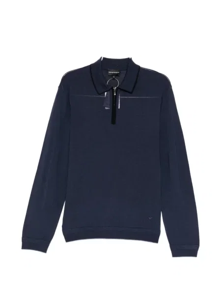 Tricou polo Emporio Armani cu autograf albastru