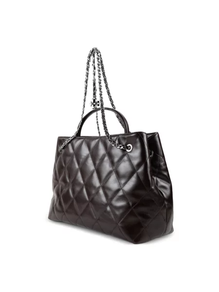 Shopperka Tory Burch pikowana brązowa