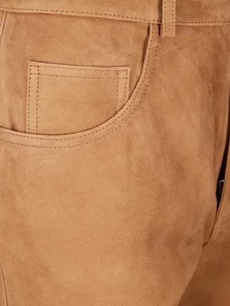 Pantaloni Haikure din piele de căprioară maro