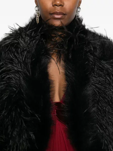 Geacă Elie Saab cu pene negru