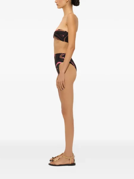 Bikini Pucci cu talie înaltă cu imagine negru