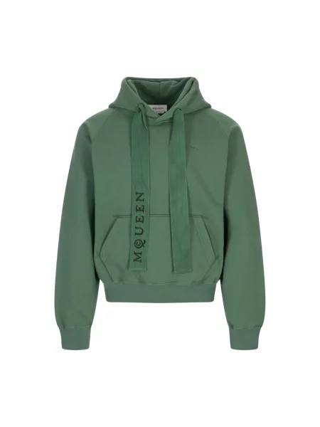 Bluza z kapturem Alexander Mcqueen z kapturem zielona
