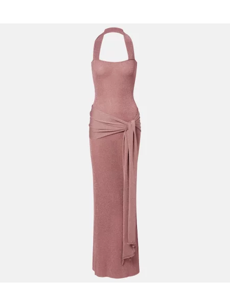 Rochie maxi Aya Muse tricotate roz