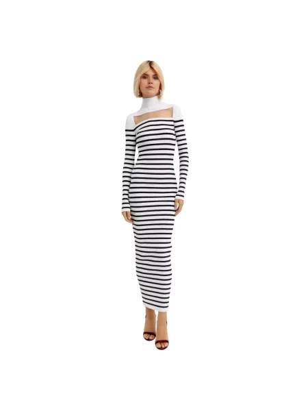 Sukienka Jean Paul Gaultier w paski biała