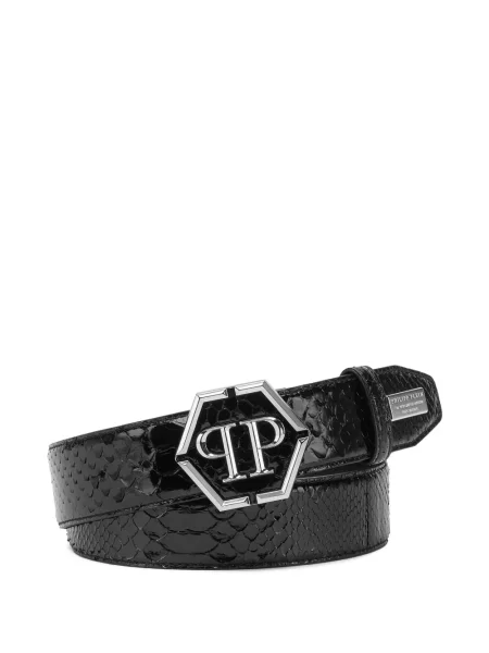 Pásek Philipp Plein s přezkou černý