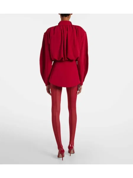 Dresuri Mugler transparente din tul roșu