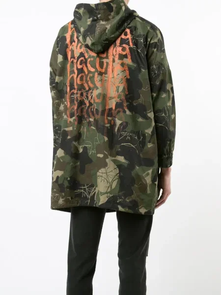 Palton Haculla cu imagine cu model camuflaj verde