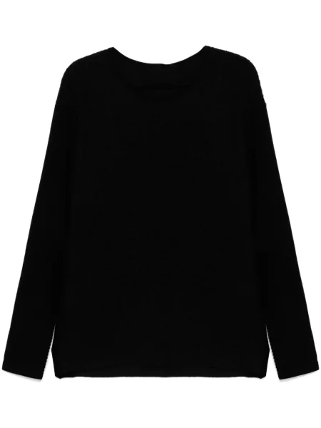 Svetr Label Under Construction s kulatým výstřihem černý