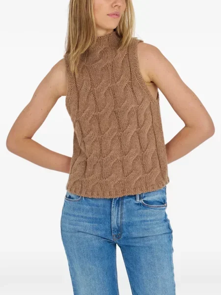 Pulover Archer Cashmere fără mâneci din cașmir maro