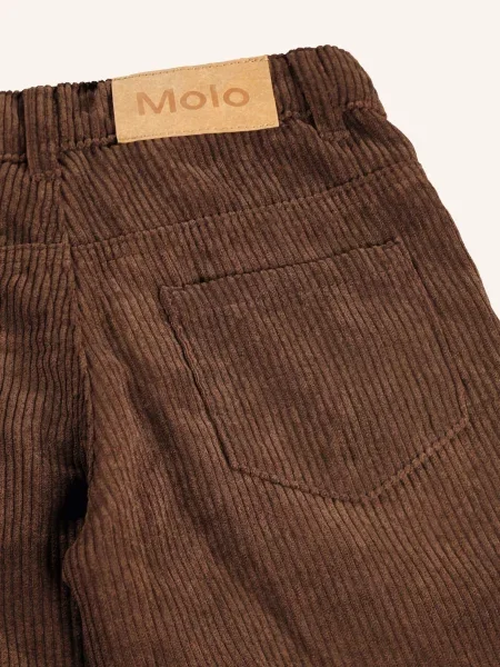 Molo Spodnie Z Sztruksu O Kroju Flared Slim Fit braun brązowe