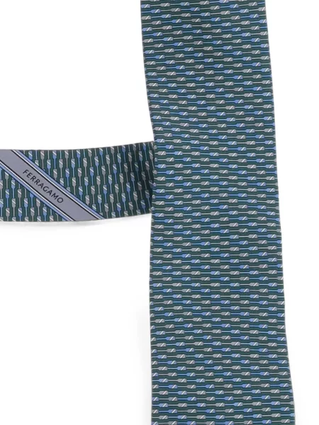 Cravată Ferragamo de mătase verde