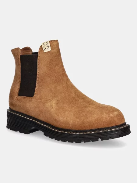 Gležnjače od brušene kože Visvim GORNERGRAT MID-FOLK smeđa