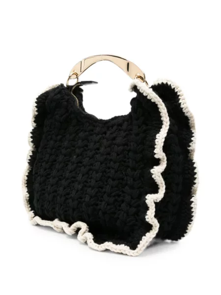 Geantă shopper Twinset cu volane negru