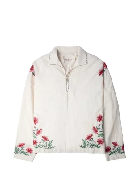 Cămașă Baziszt cu model floral alb